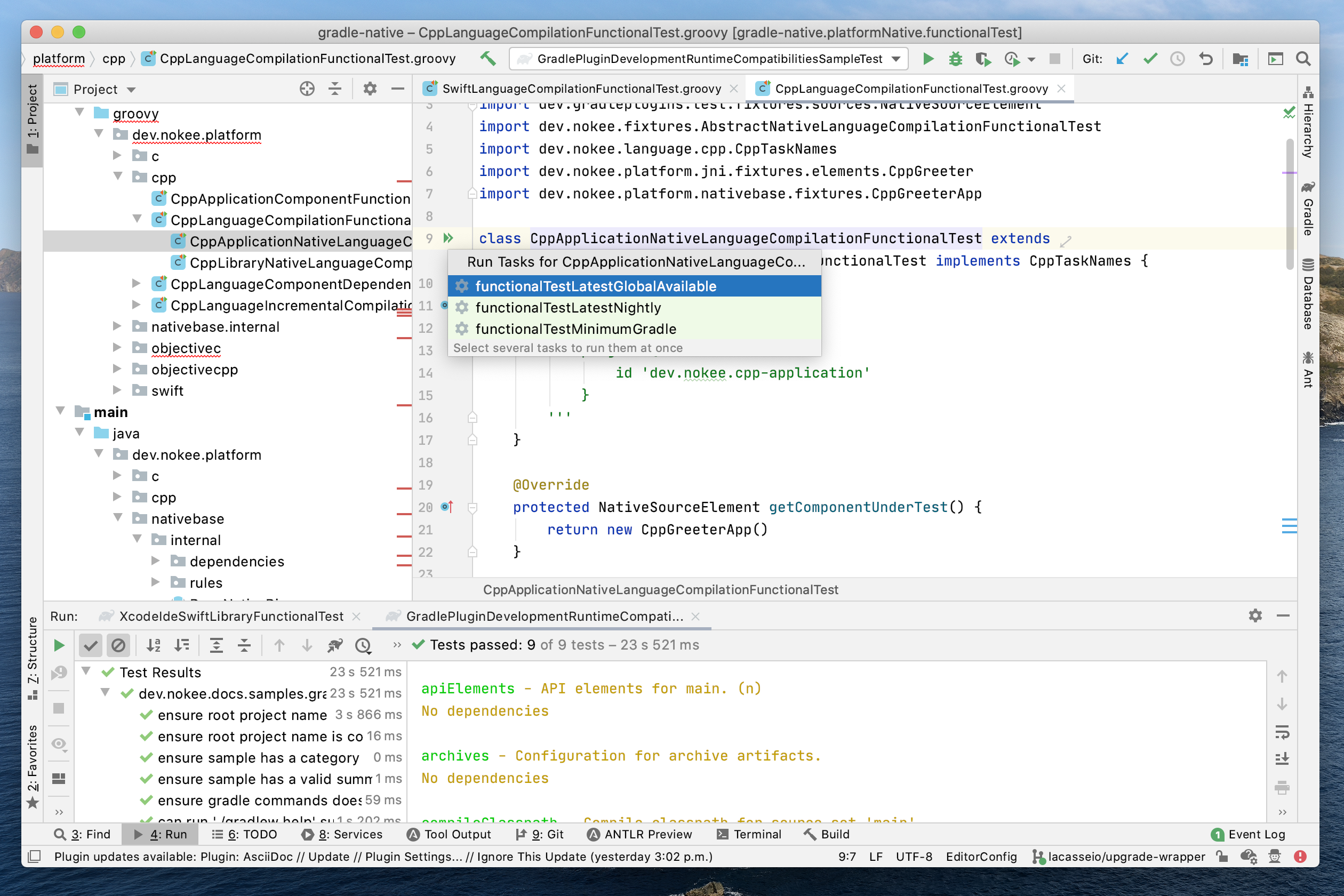 Developer experience from IDE for testing strategies.